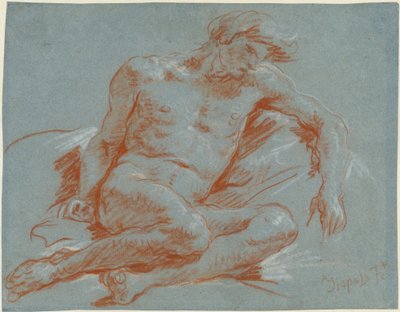 Istuva alaston mies tekijältä Giovanni Battista Tiepolo
