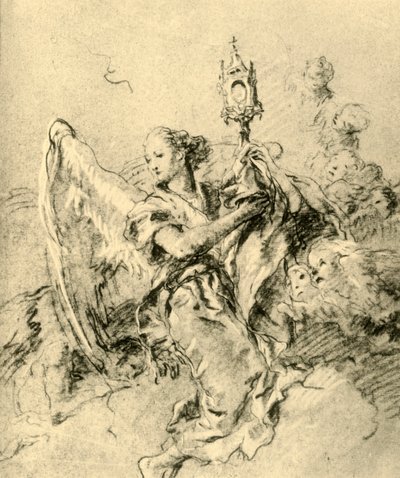 Enkeli Monstrancen kanssa, 1767-1769, 1928 tekijältä Giovanni Battista Tiepolo
