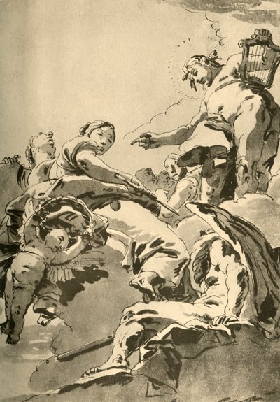 Apollo, Muses and Chronos, c1730, 1928 tekijältä Giovanni Battista Tiepolo