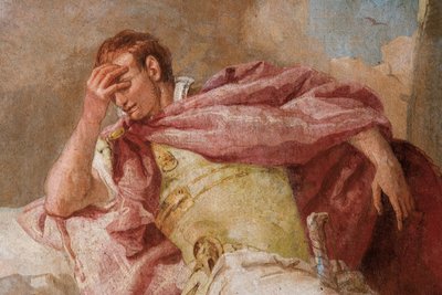 Yksityiskohta Aeneidista, Merkurius kehottaa Aeneasta lähtemään Karthagosta, Aeneidin huoneesta Palazzinassa, 1757 tekijältä Giovanni Battista Tiepolo