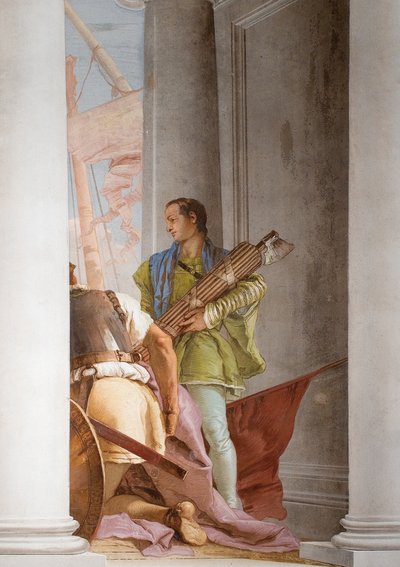 Yksityiskohta Kreikan laivastosta Aulisissa, Palazzinan sisääntuloaulassa, 1757 tekijältä Giovanni Battista Tiepolo