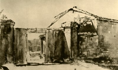 Sisäänkäynti maatilapihalle, 1700-luvun puoliväli, 1928 tekijältä Giovanni Battista Tiepolo