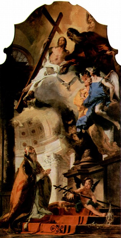 saksa: Pyhän Klemensin kolminaisuuden kunnioittaminen Pyhän Klemensin paavi Pyhän Klemensin kolminaisuuden palvominen tekijältä Giovanni Battista Tiepolo