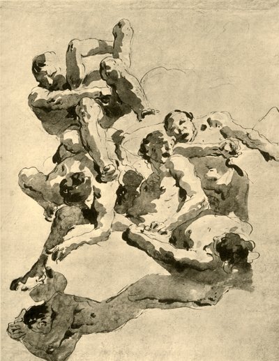 Jättiläisten taistelut, 1700-luvun puoliväli, 1928 tekijältä Giovanni Battista Tiepolo
