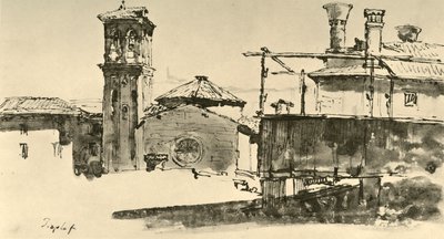 Rakennusryhmä, 1700-luvun puoliväli, 1928 tekijältä Giovanni Battista Tiepolo