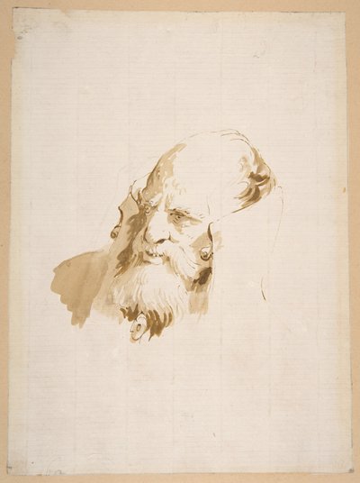 Korkeakauluksisen miehen pää tekijältä Giovanni Battista Tiepolo