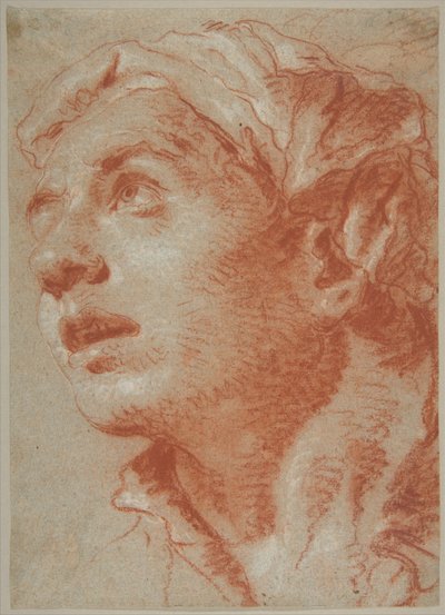 Nuoren miehen pää kolmivartalokuvassa tekijältä Giovanni Battista Tiepolo