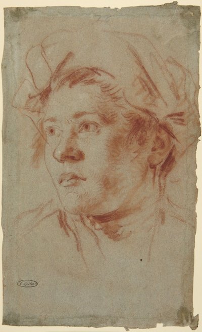Hattupäisen nuorukaisen pää tekijältä Giovanni Battista Tiepolo