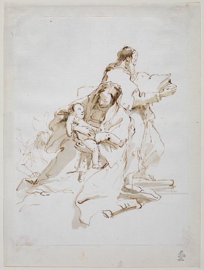 Pyhä perhe Saint Joseph Readingin kanssa, 1757 noin tekijältä Giovanni Battista Tiepolo