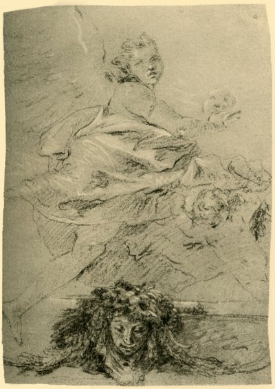 Hovering Genius, 1700-luvun puoliväli, 1928 tekijältä Giovanni Battista Tiepolo