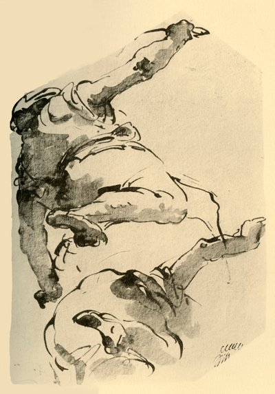 Polvistuva hahmo, takaa katsottuna, 1743-1744, 1928 tekijältä Giovanni Battista Tiepolo