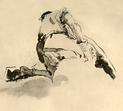 Polvistuva hahmo takaa katsottuna, 1700-luvun puoliväli, 1928 tekijältä Giovanni Battista Tiepolo