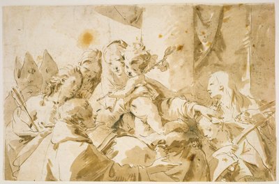 Madonna mit Kind und Heiligen tekijältä Giovanni Battista Tiepolo