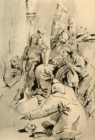 Madonna pyhien kanssa, 1700-luvun puoliväli, 1928 tekijältä Giovanni Battista Tiepolo