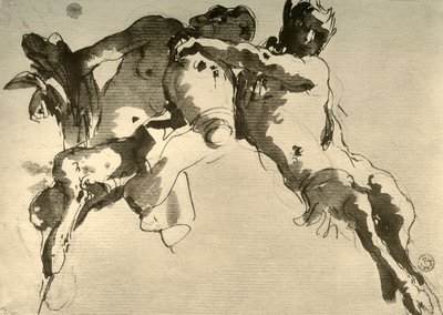 Mies- ja naarasfaun amforan kanssa, 1700-luvun puoliväli, 1928 tekijältä Giovanni Battista Tiepolo