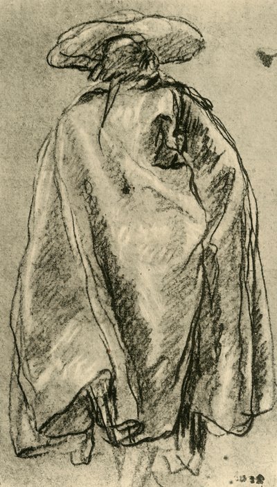 Mies isossa viitassa takaa katsottuna, 1752, 1928 tekijältä Giovanni Battista Tiepolo
