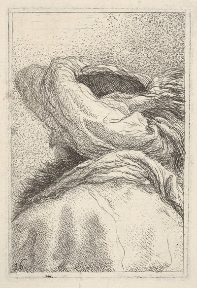 Mies turbaanissa, kuvattuna rintakuvassa takaapäin kolme neljäsosaa, fr..., n. 1770. tekijältä Giovanni Battista Tiepolo