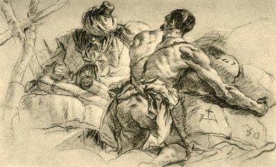 Itämaiset kauppiaat tavarapaalien kanssa, 1753, 1928 tekijältä Giovanni Battista Tiepolo