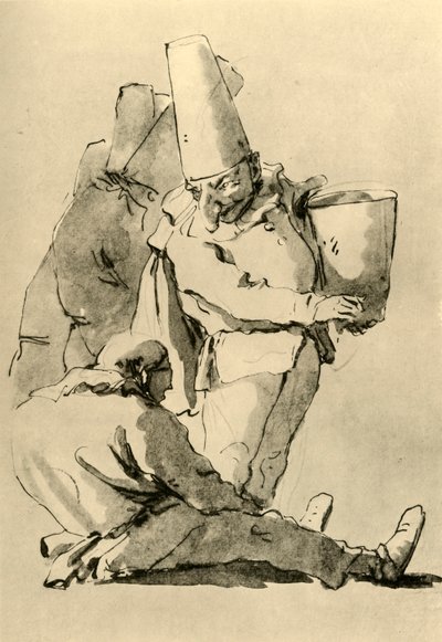 Pulcinelli, 1700-luvun puoliväli, 1928 tekijältä Giovanni Battista Tiepolo