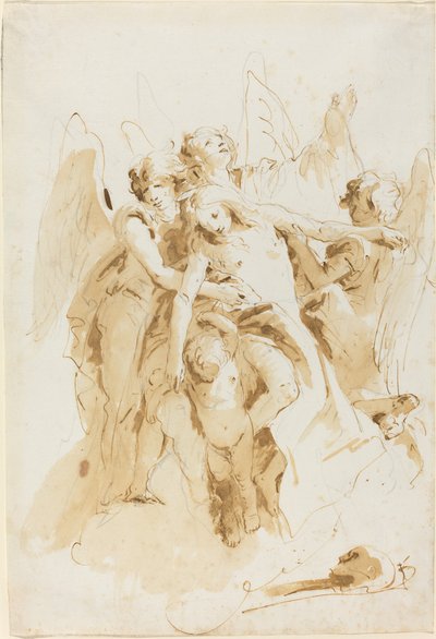 Pyhä Maria Magdaleena Enkelien nostamana tekijältä Giovanni Battista Tiepolo