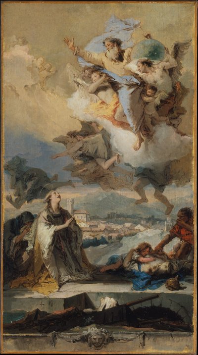 Pyhä Tekla rukoilee ruttoon sairastuneiden puolesta tekijältä Giovanni Battista Tiepolo