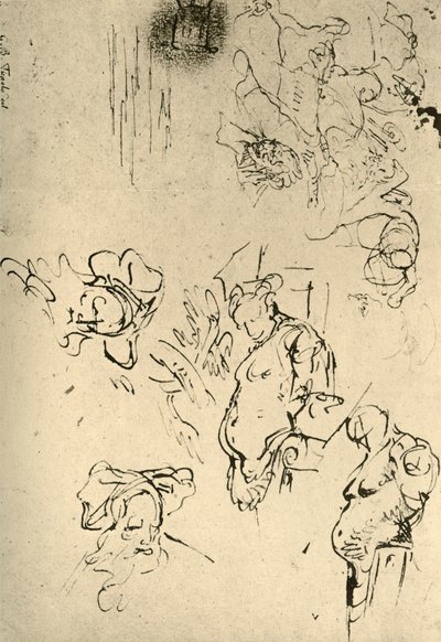 Satyr Herms ja Oriental Heads, 1700-luvun puoliväli, 1928 tekijältä Giovanni Battista Tiepolo