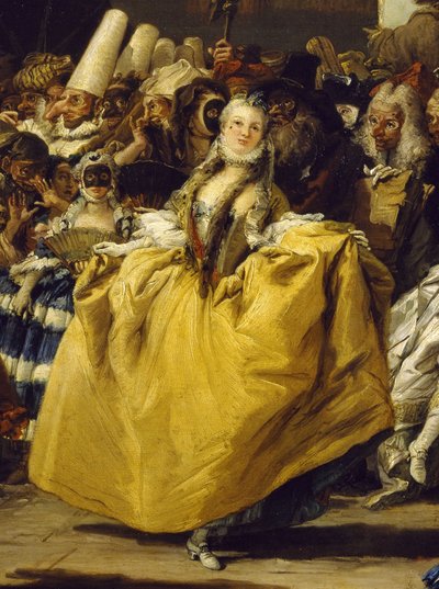 Karnevaalikohtaus tai Menuetti tekijältä Giovanni Battista Tiepolo