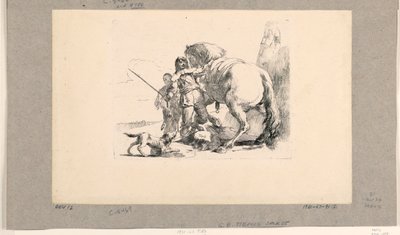 Sotilas hevosen ja sulhanen kanssa Vari Capriccista tekijältä Giovanni-Battista Tiepolo