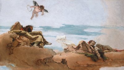 Tutkimus kattoon neuvonantajan persoonallisuuden kanssa, ennen c. 1762. tekijältä Giovanni Battista Tiepolo