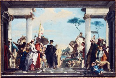 Henri III:n saapuminen Villa Contariniin ennen vuotta 1750 tekijältä Giovanni Battista Tiepolo