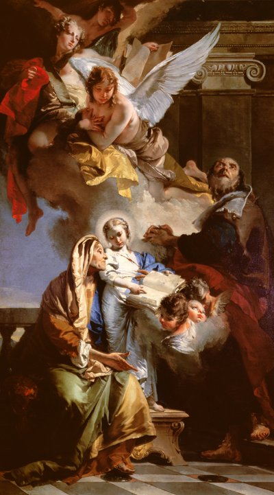 Huonekalut ja erilaiset esineet 1100- ja 1300-luvuilta tekijältä Giovanni Battista Tiepolo