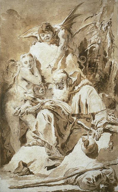 Pyhän Antoniuksen kiusaaminen tekijältä Giovanni Battista Tiepolo