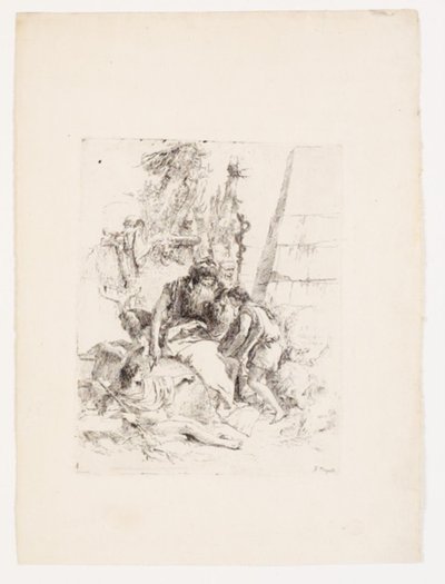 Kaksi istuvaa velhoa ja kaksi nuorta tekijältä Giovanni Battista Tiepolo