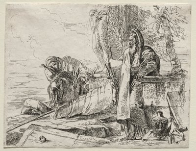 Erilaisia otuksia: Filosofi kädessään kirjaa tekijältä Giovanni Battista Tiepolo
