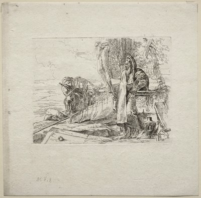 Erilaisia otuksia: Filosofi seisoo kirjan kanssa, 1785. tekijältä Giovanni Battista Tiepolo