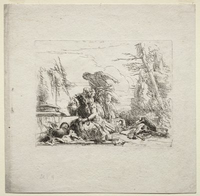 Erilaisia otuksia: Nainen käsiraudoissa, 1785. tekijältä Giovanni Battista Tiepolo