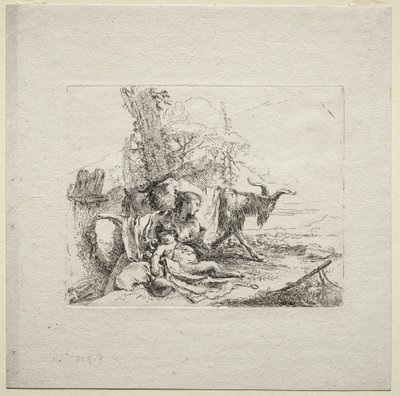 Erilaisia otuksia: Nainen tamburiinilla, 1785. tekijältä Giovanni Battista Tiepolo