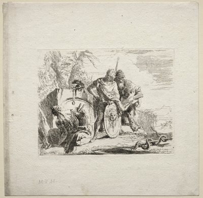Erilaisia otuksia: Nuori sotilas ja astrologi, 1785. tekijältä Giovanni Battista Tiepolo