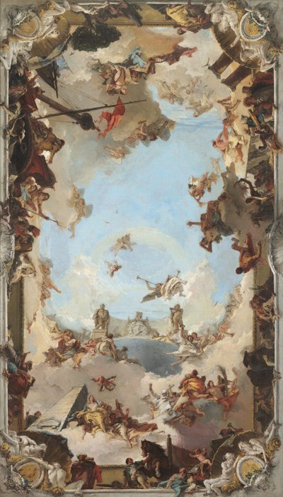 Espanjan monarkian varallisuus ja edut Kaarle III:n alaisuudessa, 1762. tekijältä Giovanni Battista Tiepolo