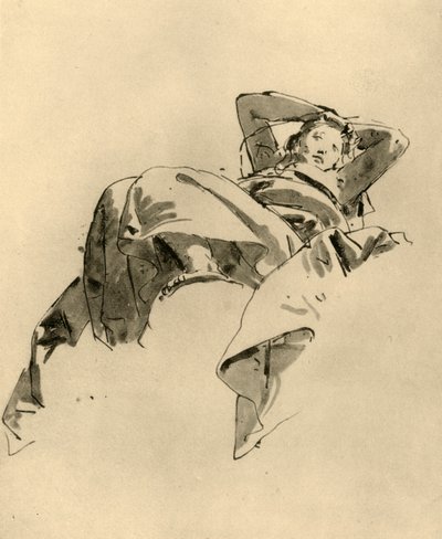 Nainen lepää, 1700-luvun puoliväli, 1928 tekijältä Giovanni Battista Tiepolo
