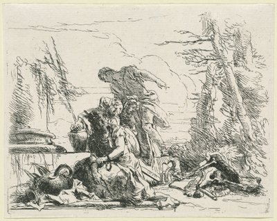 Naiset ja miehet palavasta luupyreestä tekijältä Giovanni Battista Tiepolo