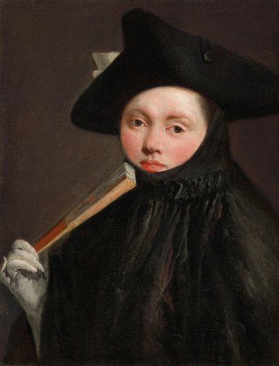 Nuori nainen kolmikolkkahatussa tekijältä Giovanni Battista Tiepolo