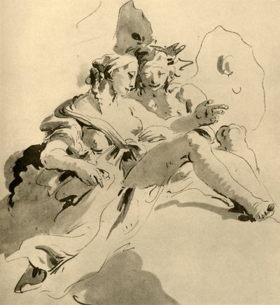 Zephyr and Flora, 1700-luvun puoliväli, 1928 tekijältä Giovanni Battista Tiepolo