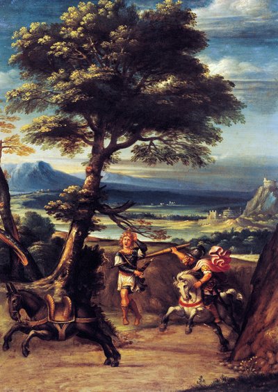 Giovanni Battista Violan (1576-1622) maisema Joabin keihästä haavoittama Absalom, öljy kuparille, 45x34 cm tekijältä Giovanni Battista Viola