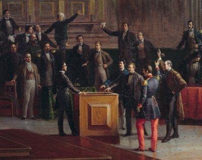 Venetsian väliaikainen hallitus valitsi katkeran lopun vastustuksen (1849), Giovanni Battista Della Liberan maalaus tekijältä Giovanni Battista della Libera