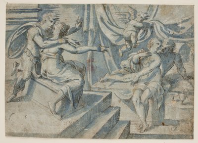 Putto paljastaa sängyssä olevan rakastavaparin roomalaiselle sotilaalle ja hänen vaimolleen tekijältä Giovanni Bellini