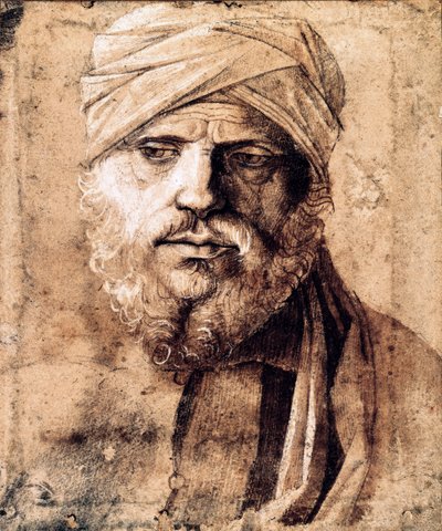 Muotokuva miehestä, jolla on turbaani (piirustus) tekijältä Giovanni Bellini