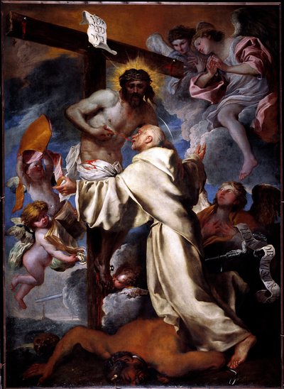 Pyhän Bernardin mystinen visio (öljy kankaalle tekijältä Giovanni Benedetto Castiglione