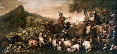 Heprealaiset matkalla luvattuun maahan Giovanni Benedetto Castiglionen maalaus dit il Grechetto (1610-1665) 1600-luvun su. 140x300 cm Milano, Pinacoteca di Brera tekijältä Giovanni Benedetto Castiglione