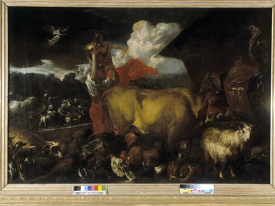 Eläinten sisäänkäynti arkkiin (öljy kankaalle) tekijältä Giovanni Benedetto Castiglione